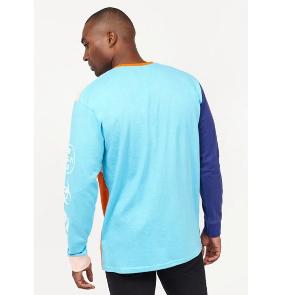 NWOT Reason Clothing Color Block Long Sleeve Tee M - Picture 4 of 9